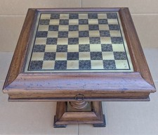 Antique Wooden Square Chess Board Table