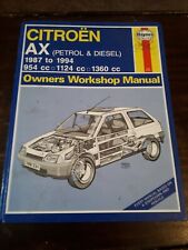 Haynes Car Manual Citroen AX 1987 to 1994 Petrol & Diesel 945cc 1124c 1360cc