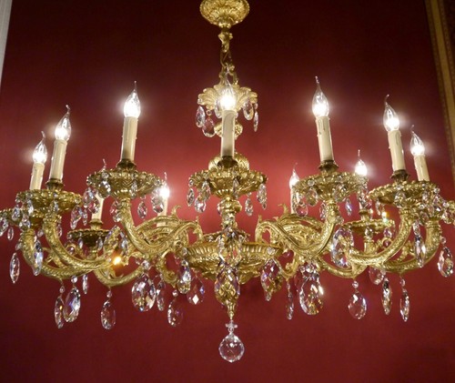 Large oval antique chandelier - large,