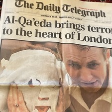 The Daily Telegraph. July 8 2005 Special Edition. 7/7 Bombings London.