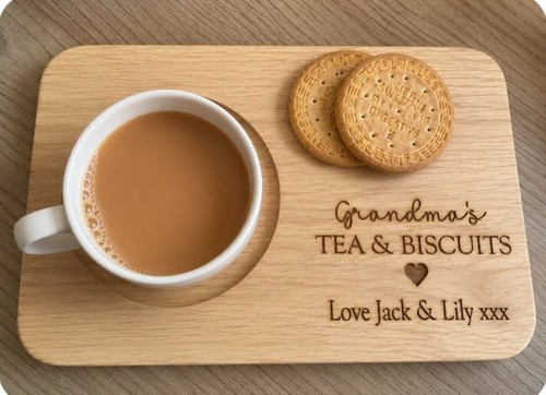 Personalised wood engraved tea - engraved,