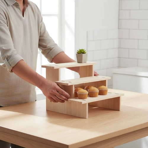 Tier wood display stand - 4,