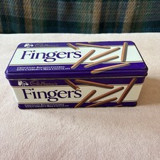 Vintage Cadbury's Chocolate Fingers Rectangular Biscuit Tin 22cm x 10cm x 8cm