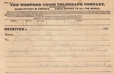 U.S. The Western Union Telegraph Company 1906 From Nat Bank of Commerce Rf 43762