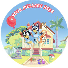 BLUEY NOVELTY EDIBLE BIRTHDAY CAKE TOPPER 7.5" ROUND