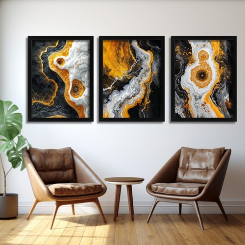 Black and gold wall art - black,