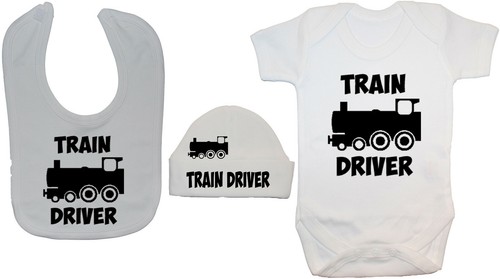 Train driver baby grow vest - driver,