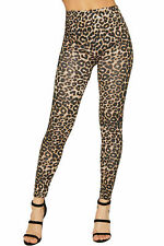 Ladies Plus Size Leopard Animal Print Women Stretch Full Length Leggings Pants
