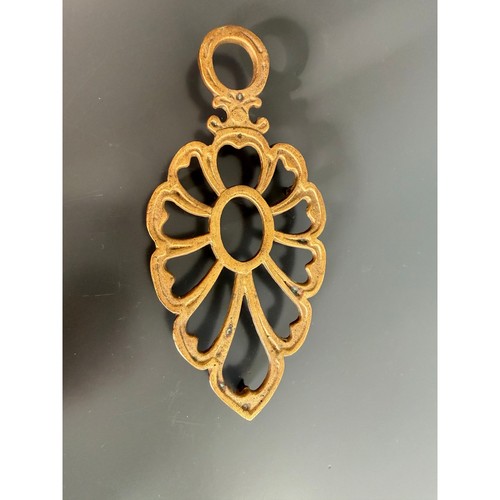 Vintage solid brass floral - , or