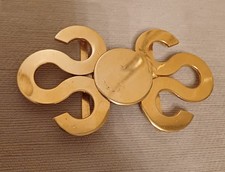 1960/70s Gold Belt Buckle, Slide, ladies Swirl Design buckle