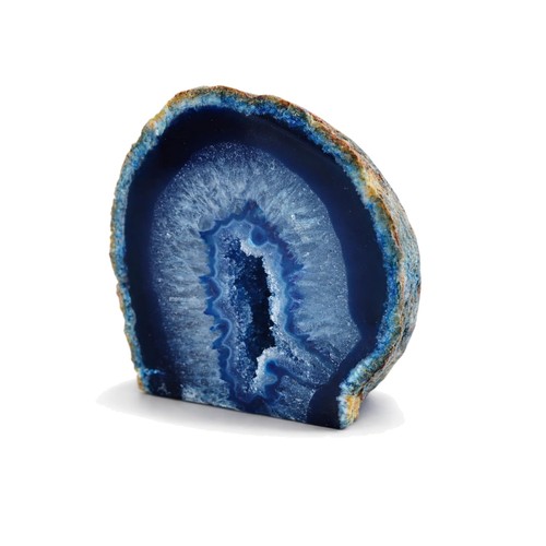 Blue agate geode 3in - agate, natural