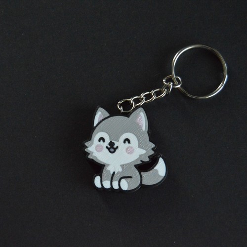 Wolf pup keyring 3d - -,