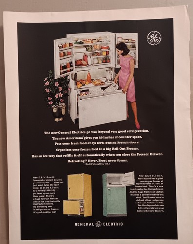 Vintage fridge freezer ad - ge,