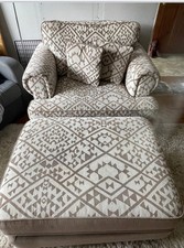 Cuddle Chair with Foot Stool. Very Good Condition