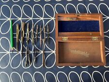 Antique / vintage Technical Drawing Instrument Set hardwood box  / prize