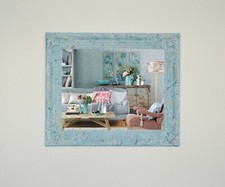 French Style Mirror with Splats of Colourful Paint - Hand Painted Funky 64x54 cm