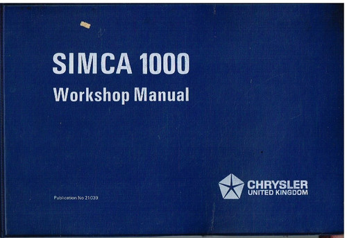 Simca 1000 saloon incl - saloon, (incl