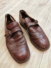 Vintage Men’s Brown Leather Lawn Bowls Shoes Size 7.5-8UK