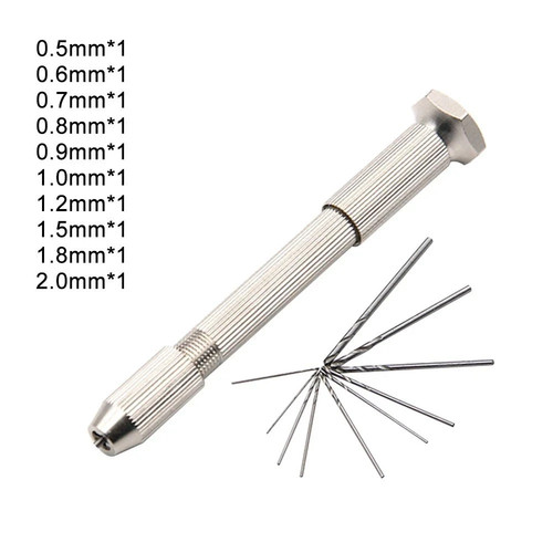 10pc pin vice drill - set, mini