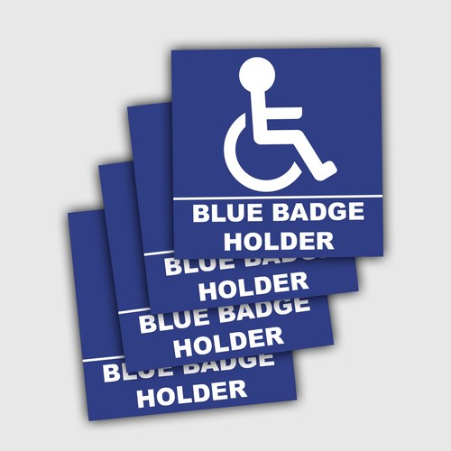 Disabled blue badge sticker - blue,