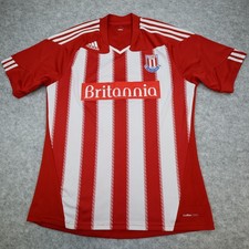 Stoke City Shirt Large Red Home Kit 2010 2011 Adidas Soccer Jersey Britannia