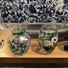 Vintage Pair Portmeirion Mini Bud Vases Handpainted~Set of 2 Botanical Gardens