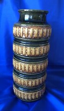 WEST GERMAN VINTAGE LARGE GREEN/YELLOW CERAMIC FLOOR VASE - SCHEURICH 268-40