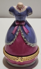 Ceramic Trinket Box "Dress Form Dress Maker" Ring Earring Jewelry Pill