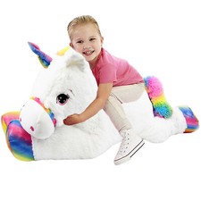 42" Giant Unicorn Teddy Soft Toy Large Jumbo Stuffed Plush Toy White Pony