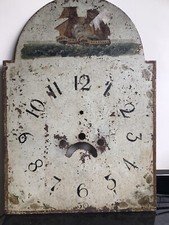 Antique hand painted arched longcase clock face , Wall Clock