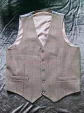 brown tweed mens Waistcoat