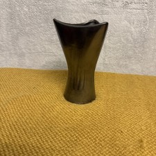 Vintage Dartmouth Pottery Dark Green Black Lustre Ceramic Vase 1960's - 7.5”