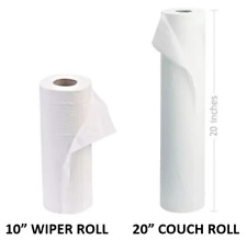 WHITE COUCH ROLL 20" OR 10" WIPER ROLLS PREMIUM HYGIENE MASSAGE TABLE BED COVERS
