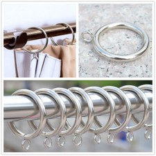 10pcs CHROME CURTAIN RINGS Silent Glide Small Large Metal Eyelet Rail Pole Voile
