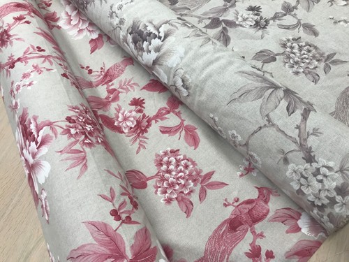 Birds printed cotton - , fabric
