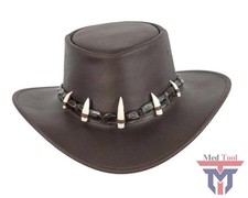 Black Leather Hat Crocodile