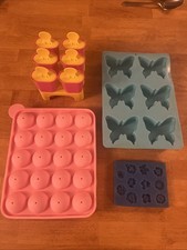 Job Lot Silicone Cake Pop Sugarcraft Flower Butterfly  Ice Lolly Moulds Bundle