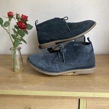 Men’s Easy By Matalan Navy Suede  Leather Ankle Boots UK10/EU44 Made In India