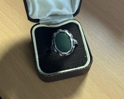 Vintage 925 silver oval green - 925,