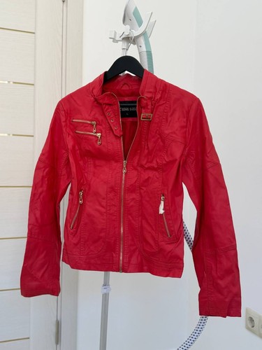 Womens y2k red leather moto - y2k,
