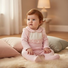 Baby Girl Velour Sleepsuit