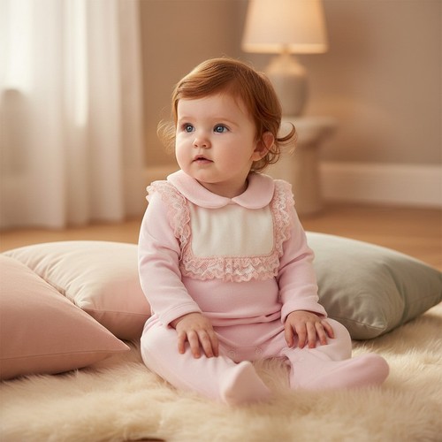 Baby girl velour sleepsuit - girl,