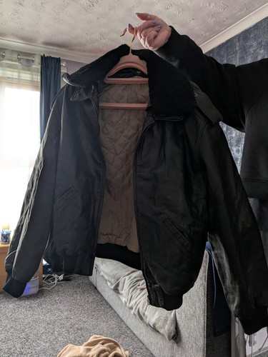 Men italian leather bomber - leather,