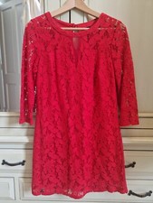 Debenhams Designers Star by Julien MacDonald Red Lace Shift Dress/Tunic. Size 12