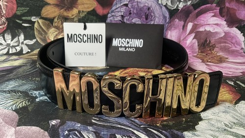 Moschino logo leather belt - moschino,