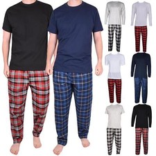 Mens Pyjamas Set Long Sleeve Nightwear Loungewear Pjs Lounge Wear T-shirt Pants