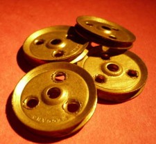 Four Meccano Pulley Wheels