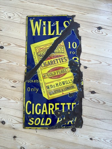 Metal enamel advertising sign - metal,