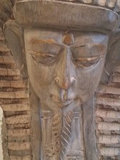 Tutankhamun Bust Egyptian Pharaoh Sculpture Wood/ King  Figure 20"50cm Tall 