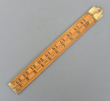 Vintage Rabone Chesterman No 1168 Boxwood & Brass Folding Ruler 24'' Rule